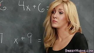Milf teacher gets pussy demolished with an increment of pounded